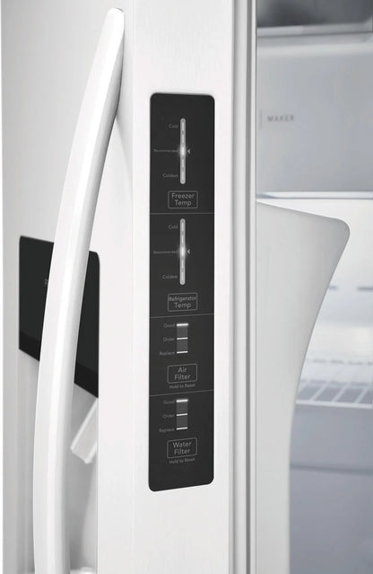 Frigidaire FRSS2623AW 26 Cu. Ft. 36'' Standard Depth Side-by-Side Refrigerator, White