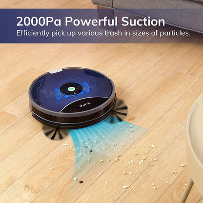 ILIFE A80 Max-W Robot Vacuum Cleaner, 2000Pa, Wi-Fi, 2-in-1 Roller Brush, Route Planning, Hard Floors and Medium Carpets