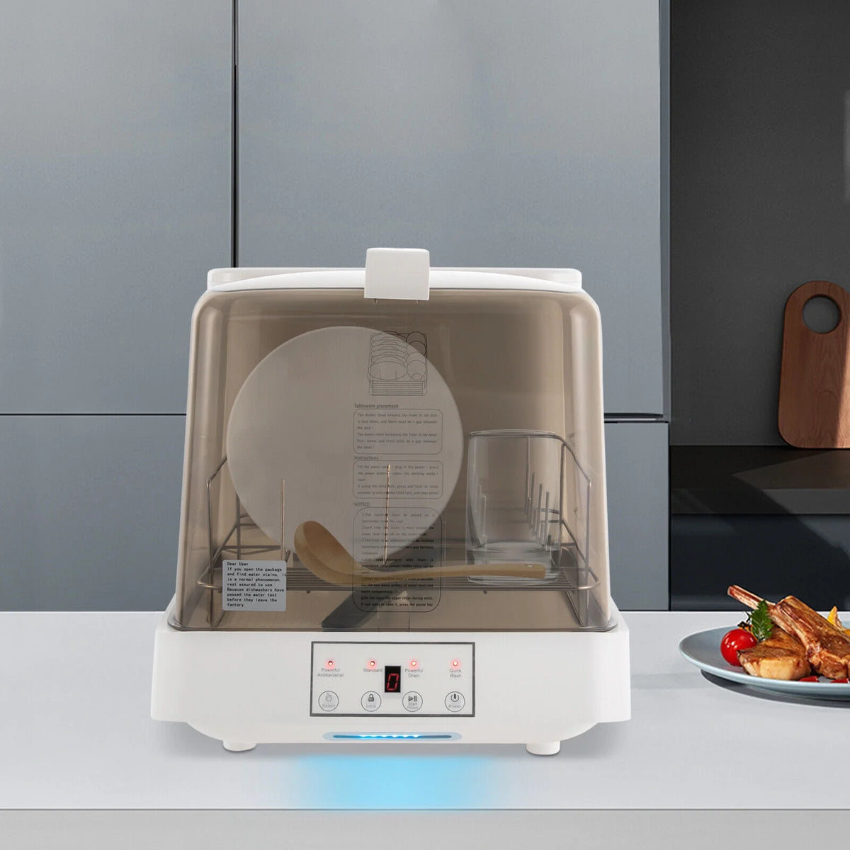 Portable Mini Dishwasher Countertop Dish Washing Machine W/ Washing Programs