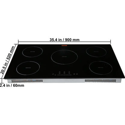 BENTISM 12 inch Electric Cooktop 2 Burners 1800W Stove Top Touch Control