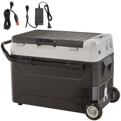 VEVOR Car Refrigerator 48Qt, Dual Zone Car Fridge Freezer12/24V DC & 110-240V AC Electric Compressor Cooler for Truck Vehicle RV