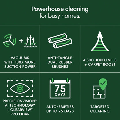 iRobot Roomba Max 705 Vac Robot Vacuum + AutoEmpty Dock - Extreme Power-Lifting Suction, Anti-Tangle Dual Rubber Brushes, Self-Empties, Recognizes and Avoids Obstacles, LiDAR Navigation