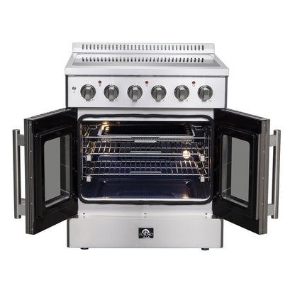 Forno Galiano 30-Inch Freestanding French Door Electric Range, True Convection, Energy Efficient
