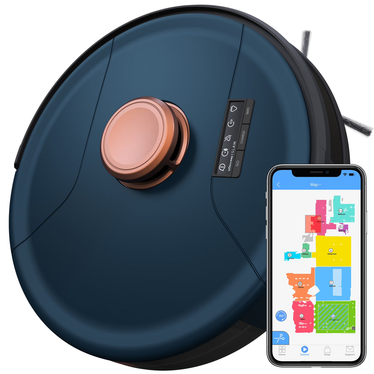 Phoenix PetHair SLAM Robot Vacuum, Midnight