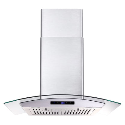 30 in. Ducted Wall Mount Range Hood Kitchen Hood Stainless Steel with Touch Control LED Light