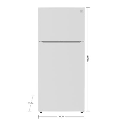 Kenmore 30" 20.2 Cu. ft. Capacity Standard Refrigerator with Top Freezer, Adjustable Shelves, White