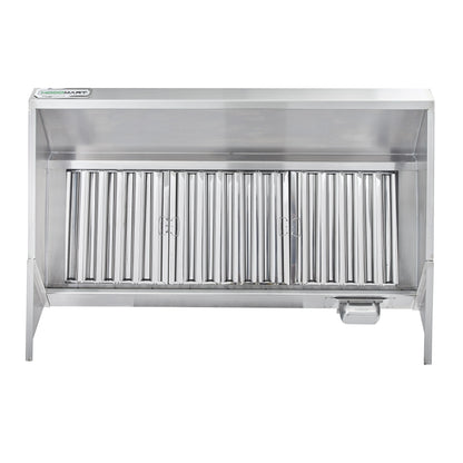 HOODMART 4�� Concession Trailer Hood for Food Truck | UL and NSF Listed | Commercial Range Hood with Baffle Style Filters and Grease Cup | Stainless Steel Kitchen Equipment