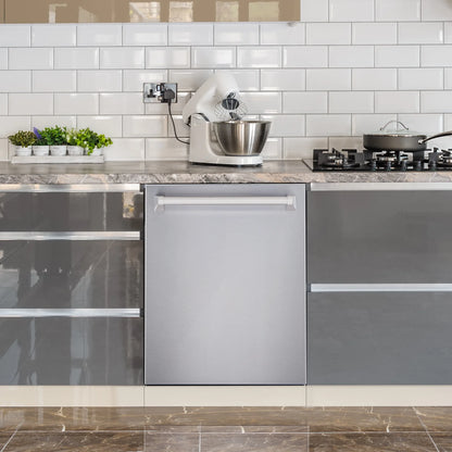 Cosmo 3 Piece Kitchen Appliance Packages with 36" Freestanding Gas Range Kitchen Stove 24" Built-in Fully Integrated Dishwasher & 48 Bottle Freestanding Wine Refrigerator Kitchen Appliance Bundles