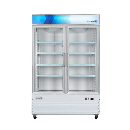 53 in. 2-Door Commercial Display Merchandiser Freezer 45 cu. ft. in White (MDF-2GD-45C-WH)