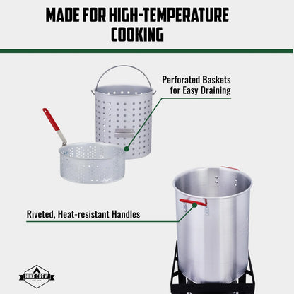 Hike Crew 14-Piece Outdoor Turkey Fryer Kit W/30Qt Boiler Pot, 10Qt Turkey Fryer Pot, Stand & More