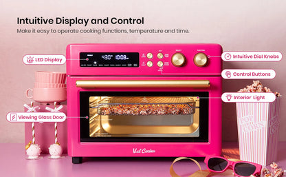 VAL CUCINA 10-IN-1 AIR FRYER TOASTER OVEN -  BRUSHED STAINLESS STEEL