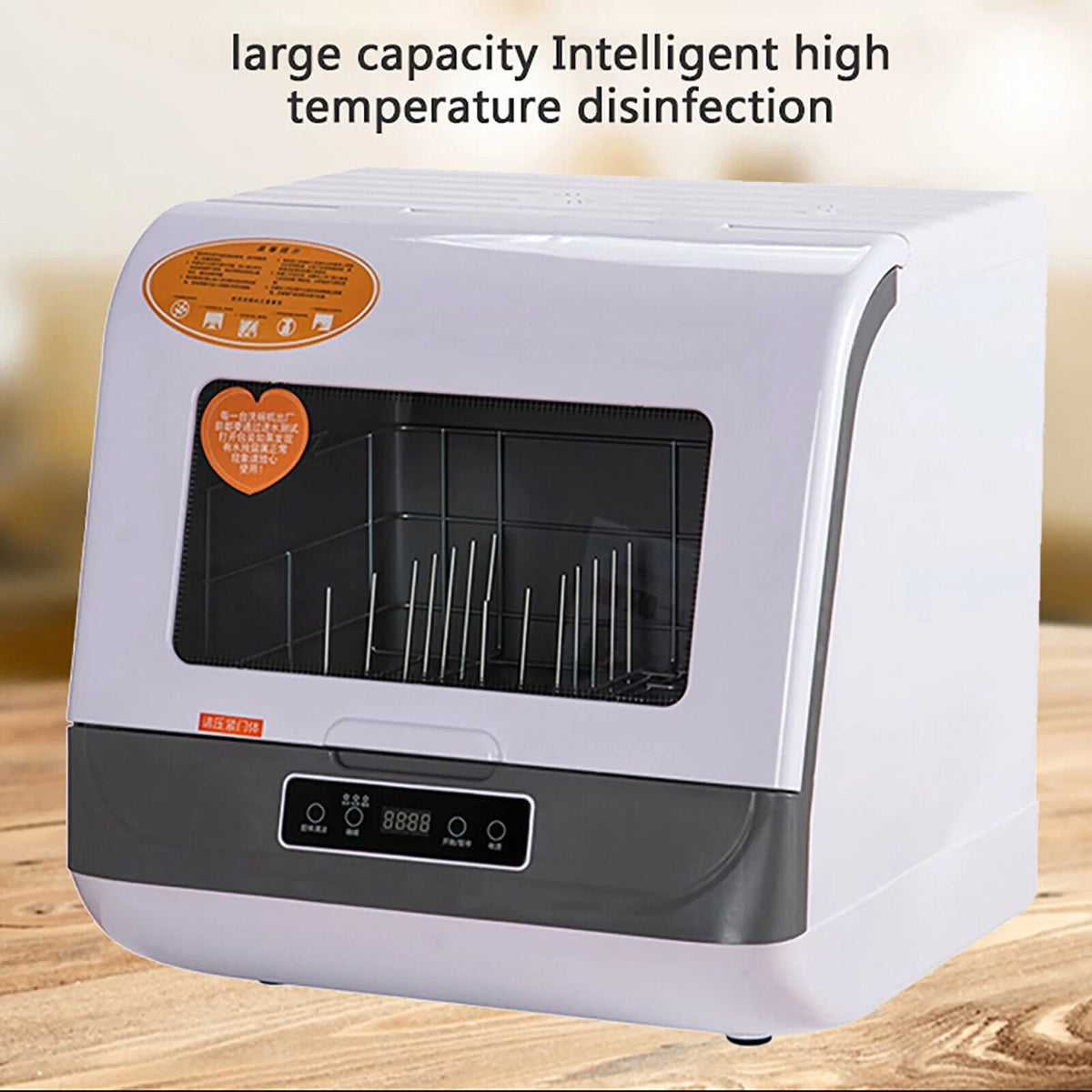 800W Tabletop Dishwasher, IPX1 Waterproof, Multiple Wash Programs, Portable Dishwasher with Water Tank Air Dry 110V