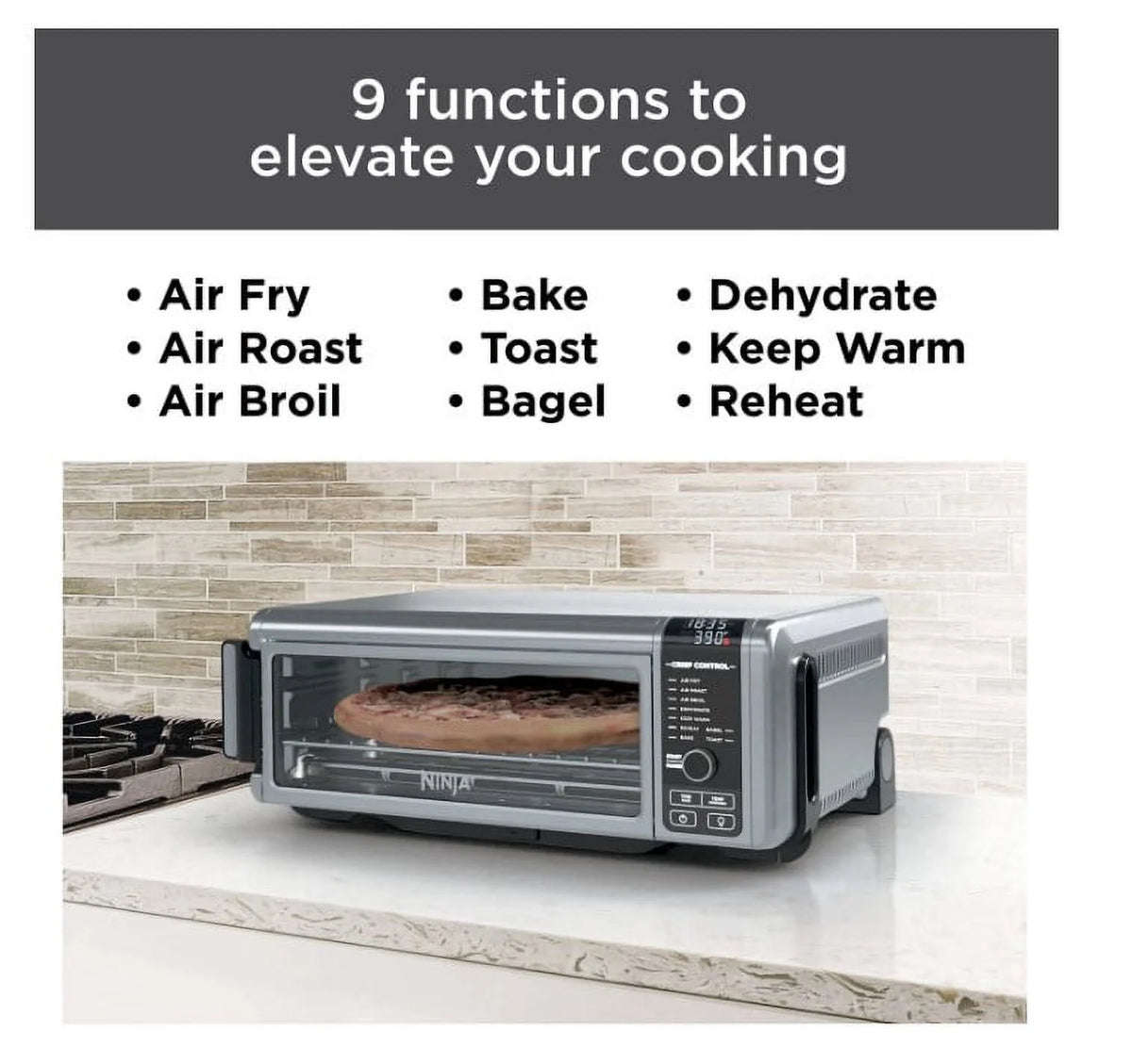 Ninja Foodi 9-in-1 Digital Air Fry Oven Air Fry, Air Roast, Air Broil, Bake, Bagel, Toast, Dehydrate, Keep Warm, and Reheat - Stainless Steel