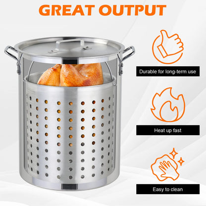 Ktaxon Propane Outdoor Fryer Kit Aluminum Frying/Boiling Turkey Fryer Pot 30QT 4 Piece Set