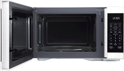 1.1 cu ft Countertop Microwave with 1000 watts and Auto Cook Features - White