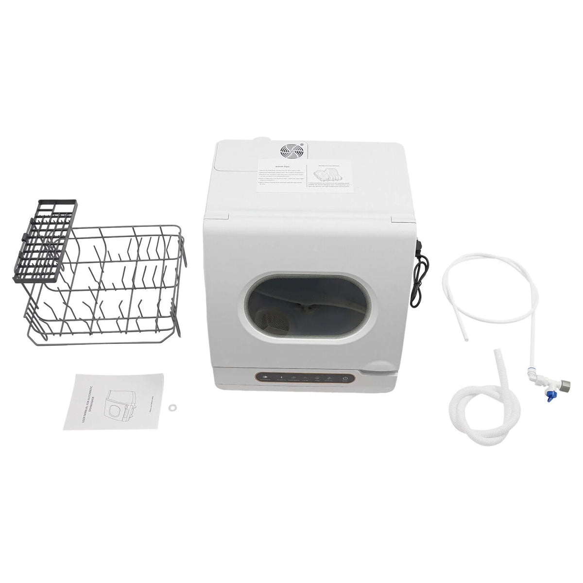 Portable White Countertop Dishwasher Compact Dishwasher 5 Washing Programs 1200W