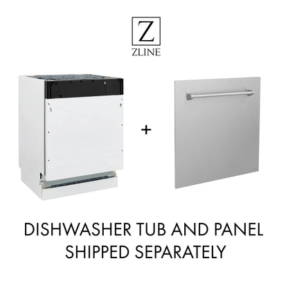 ZLINE 24 in. Top Control Dishwasher with Stainless Steel Tub and Modern Style Handle, 52dBa (DW-24)