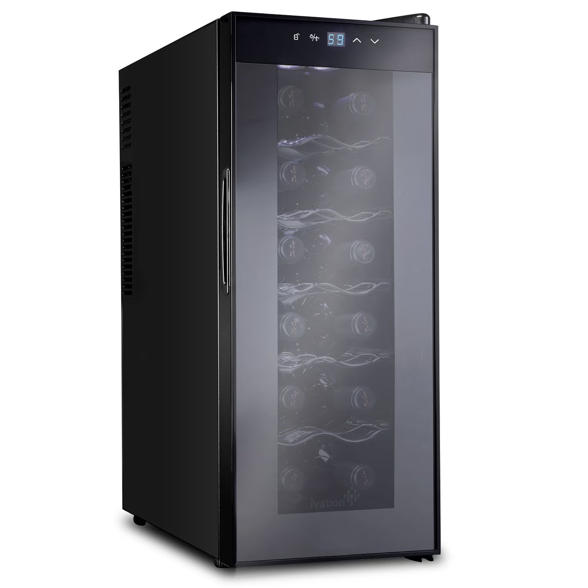 Ivation 12 Bottle Single Door Thermoelectric Freestanding Wine Cooler/Fridge