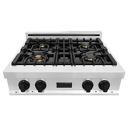 ZLINE 36 in. Autograph Edition Rangetop in Stainless Steel with Gold Accents (RTZ-36-G)