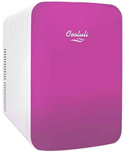 Cooluli Infinity Black 15 Liter Compact Portable Cooler Warmer Mini Fridge for Bedroom, Office, Dorm, Car - Great for Skincare & Cosmetics (110-240V/12V)