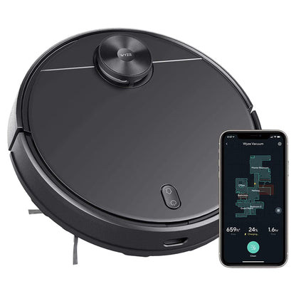 Wyze Wi-Fi Connected Robotic Vacuum with LiDAR Room Mapping, Ideal for Pet Hair, Hard Floors and Carpets