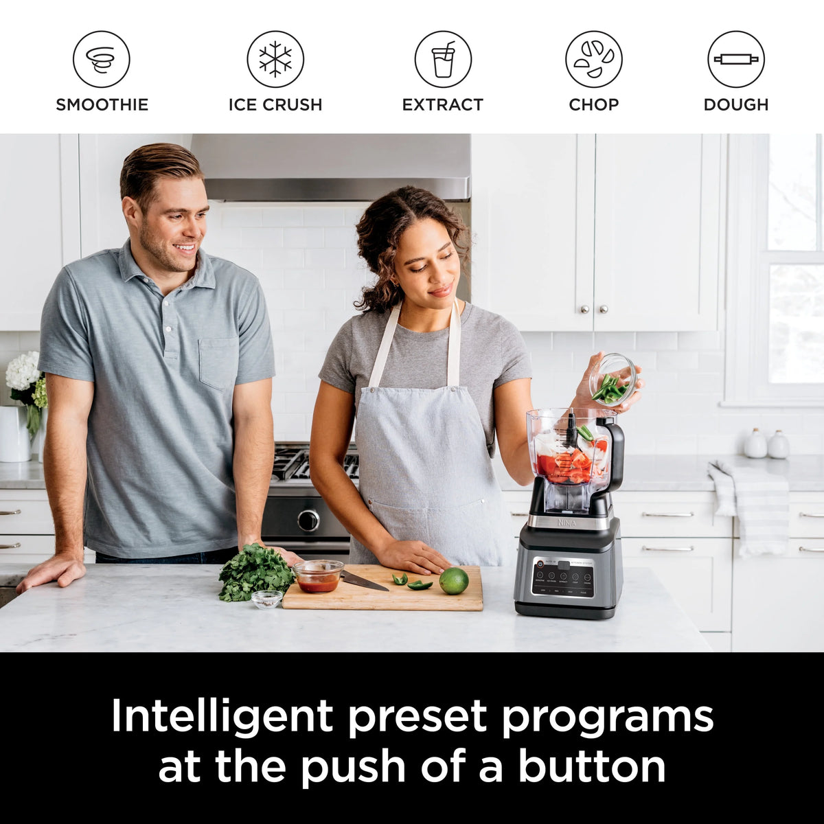 Ninja Professional Plus Kitchen System, 1400 Watts, 5 Presets for Smoothies, Chopping, Dough with Auto IQ, 72-oz.* Blender Pitcher, 64-oz. Processor Bowl, 24-oz. To-Go Cups, Black, BN800