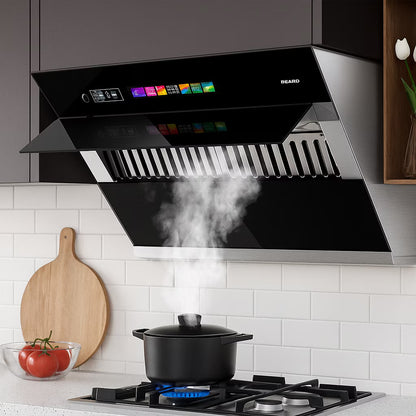 BRANO 30 inch Range Hood Stainless Steel Kitchen Hood, 900CFM, Voice/Gesture Sensing, Touch Control, Side-Draft Design