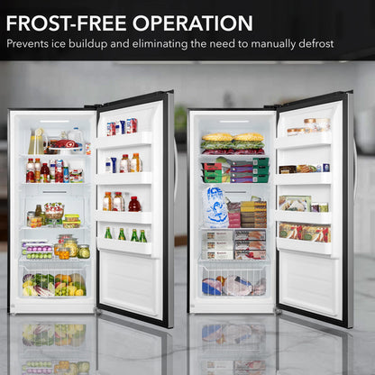 Whynter UDF-139SS 13.8 cu.ft. Energy Star Digital Upright Convertible Deep Freezer/Refrigerator - Stainless Steel