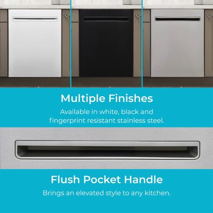 Kenmore 02214639 24" Built-in Stainless Steel Tub Dishwasher, Removeable 3rd Rack, SmartWash, Black