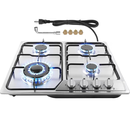 Graceall 24in Gas Stove Cooktop, Drop-in 24inch Gas Stove Top 4 Burners, NG/LPG Convertible Neutral Gas Propane Cooktop Gas Hob with Thermocouple Protection