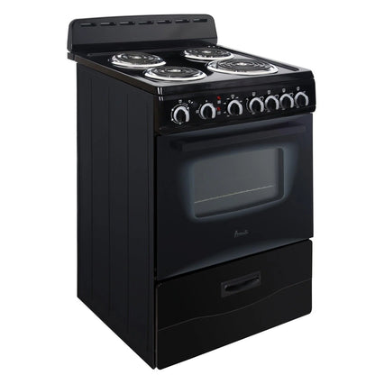 Avanti 24 Inch 2.6 cu ft Double Oven Electric Range in Black