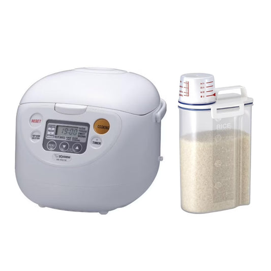 Zojirushi Micom Rice Cooker and Warmer (10-Cup) with Rice Container Bin