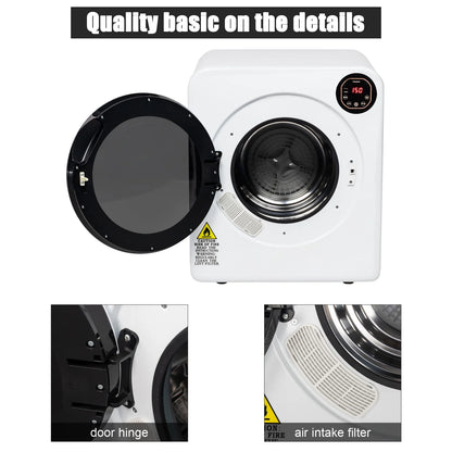 GoDecor Electric Portable Laundry Dryer, 13.2LBS Capacity Tumble Dryer For Home, White
