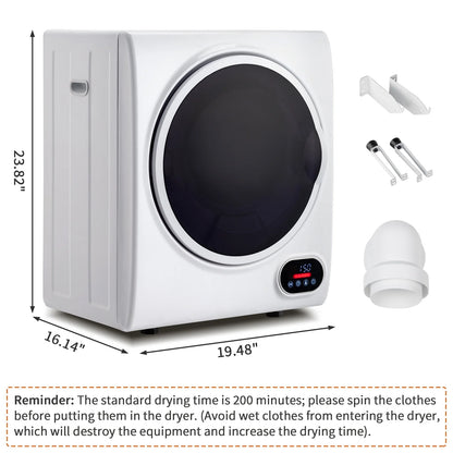 GYJ28-88-E Compact portable Household clothes Dryer 1.5CUFT Drum Dryer with LED display -White 120V 2.5KG