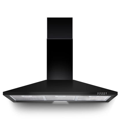 36 Inch Range Hood 450CFM Wall Mount Stainless Steel Kitchen Vent Hood Fan 3 Speed LED Light Chimney Hood Retractable black