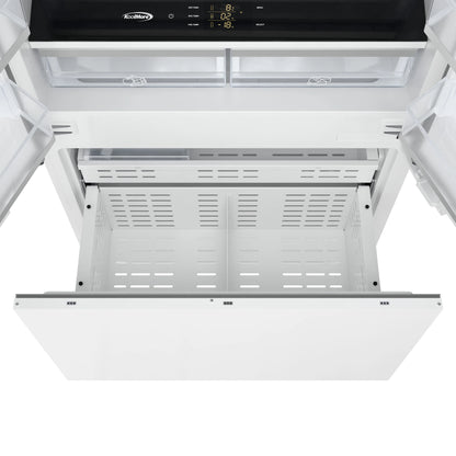 36 In. Panel Ready French Door Refrigerator With Ice maker, water dispenser, Frost Free . 19.6 total cubic feet