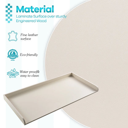 Kaboon Washer Dryer Countertop with Edge Rails, 27.5" x 54", Light Walnut