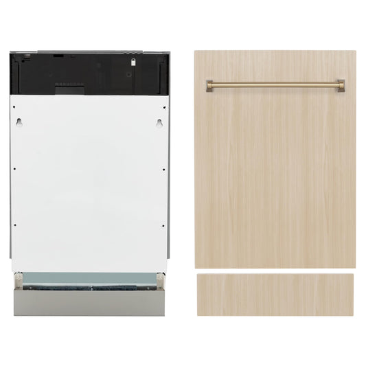 Zline Dwvz-18-Cb 18" Wide 10 Place Setting Built-In Panel Ready Top Control Dishwasher -