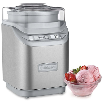 Cuisinart ICE-70 Electronic Ice Cream Maker, Brushed Chrome + Smart Stick Hand Blender