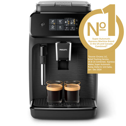 Philips 1200 Fully Automatic Espresso Machine with Milk Frother, Black