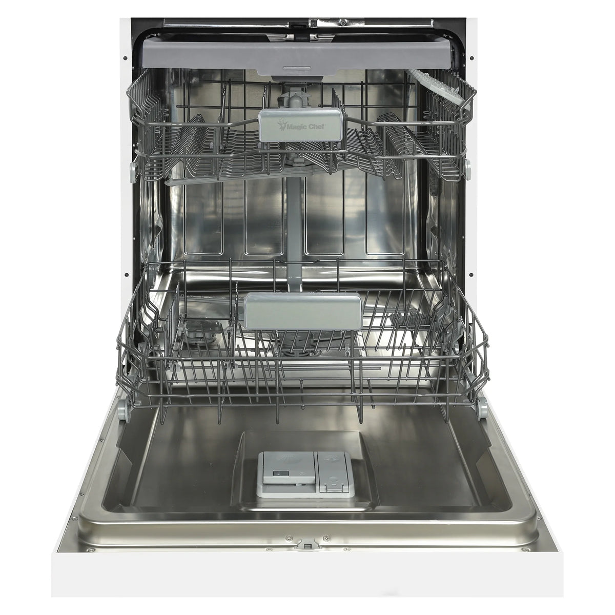 Magic Chef 24 in. White Front Control Built-in Stainless Steel Tall Tub Dishwasher in White