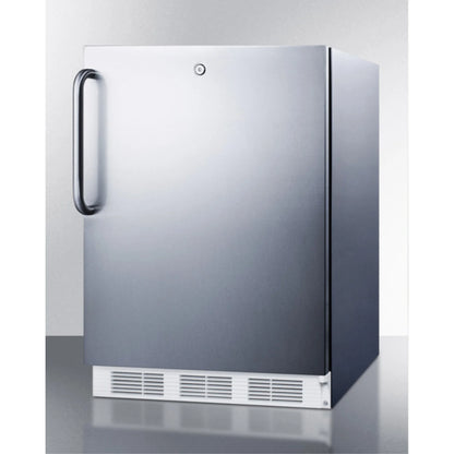 Built-in medical all-freezer capable of -25 C operation in complete stainless steel with front lock; built-in or freestanding capable