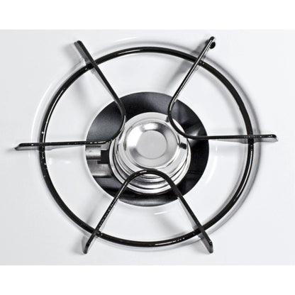 24" wide LP gas cooktop with four open burners and battery-start ignition