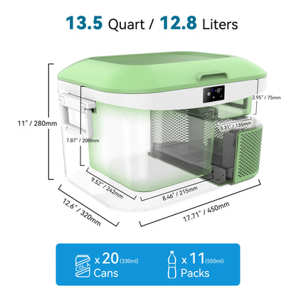 Portable Fridge 19 QT(18 Liter) 12 Volt Fridge Car Freezer Compressor Cooler 12/24V DC 110��240V AC for Camping Truck RV Boat & Home Use -18��~+15��