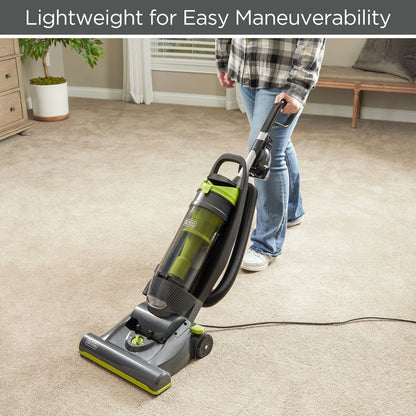 Black and Decker BDURV309 Upright Corded Bagless Vacuum Cleaner, Gray/Green