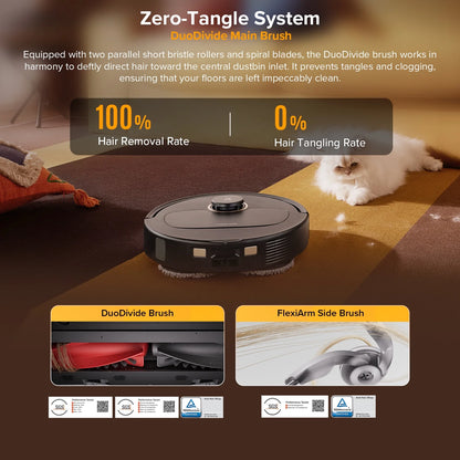Roborock Qrevo S5V Robot Vacuum and Mop, 12000Pa Suction,  FlexiArm Edge Mopping, Auto Mop Washing&Drying, Self-Emptying, Dual Zero-Tangle System, Smart Obstacle Avoidance, 10mm Mop Lifting