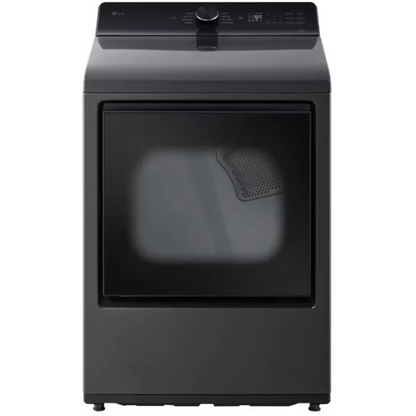 LG 27 Inch Rear Control Gas Dryer with 7.3 cu ft. Ultra Capacity, AI Sensor Dry, Quiet Operation in Black DLG8201L
