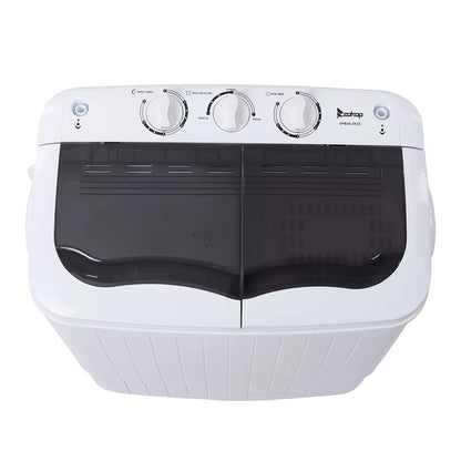 Compact Twin Tub with Built-in Drain Pump XPB35-188S 14.3(7.7 6.6)lbs Semi-automatic Gray Cover Washing Machine