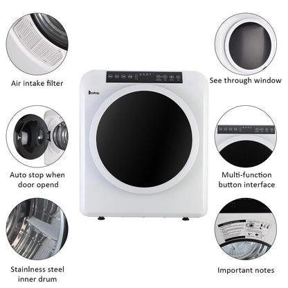 Zimtown 13lbs White Stainless Electric Dryer, LCD display, Ultraviolet sterilization