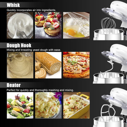 Costway 6.3 QT Tilt-Head Food Stand Mixer 6 Speed 660W wIth Dough Hook, Whisk & Beater Black